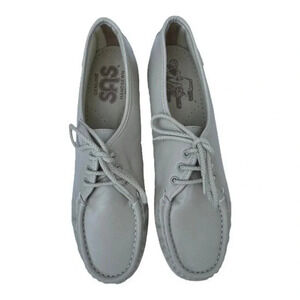 SAS Women's Narrow Width Sz 9.5 S‎ Siesta Bone Beige Leather Lace Up Loafers New